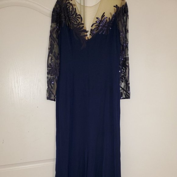 TADASHI SHOJI- MADLEN EMBROIDERED TULLE GOWN